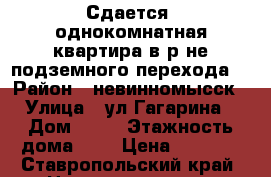 Сдается  однокомнатная квартира в р-не подземного перехода  › Район ­ невинномысск › Улица ­ ул.Гагарина › Дом ­ 36 › Этажность дома ­ 5 › Цена ­ 5 000 - Ставропольский край, Невинномысск г. Недвижимость » Квартиры аренда   . Ставропольский край,Невинномысск г.